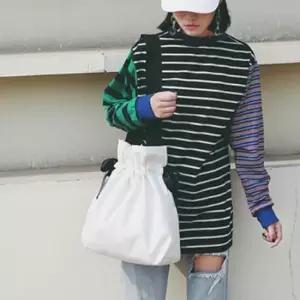 패셔너블 디자인 캔버스 소재 복조리 에코백 쇼퍼백 겨울가방 여성숄더백 남성숄더백