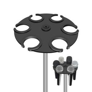 [미국배송] 휴대용 다이내믹 유선 및 무선 마이크 마이크 스탠드 정리함을 위한 최대 6 마이크(알루미늄/고무 패딩) 5/8-27 또는 3/8-16 나사형 장착 가능