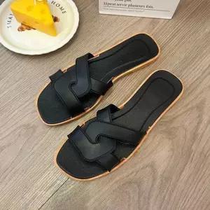 심플 꼬임 디자인 플랫 캐주얼 여성 슬리퍼 여름슬리퍼 패션슬리퍼 디자인슬리퍼