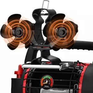 10 블레이드 우드 스토브 팬 듀얼 모터 벽난로 버디 히터와 호환되는 난방식 로그 버너 버닝 액세서리 캠핑