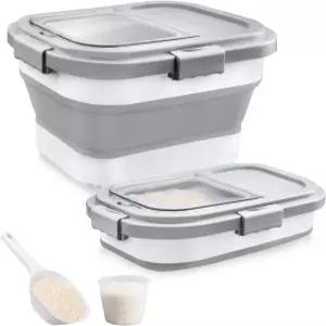 콤존 쌀 저장 용기 접이식 밀폐 식품 6-20파운드 밀가루 시리얼 파스타 곡물용 컵 및 스쿱이 담긴 디스펜서