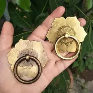 호환  골동품 청동 황동 서랍 손잡이 백 플레이트 드롭 링은 드레서 손잡이를 당깁니다. 주방 캐비닛 도어