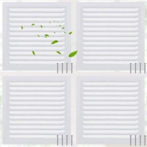 4개 6 x 6인치 알루미늄 박공 통풍구 다락방 금속 벽 선반 나사 및 스크린 메쉬, 환기를 위한 사각 리턴 루버 그릴 외부 도어 하우스 차고 천장