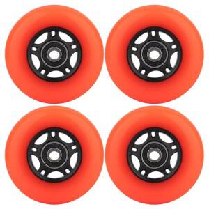 베어링 ABEC-9 및 블레이드 롤러 하키 스케이트용 플로팅 스페이서가 장착된 휠컴 인라인 스케이트 휠, 실내 실외, 64mm / 70mm 72mm 76mm 80mm 다이아, 4팩(오렌지, 64mm)