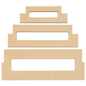 베네크리에이트 3피스 리본 측정 도구 세트, 6-14인치 활, 화환 제작, 선물 포장, 플로리스트 및 공예 용품용 MDF 슬롯형 자 보드