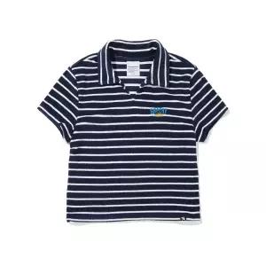 매장정품 CODEGRAPHY 코드그라피 CGP (우먼) 스트라이프 테리 카라 반팔 티셔츠_다크네이비 CBDUWTS012DN 1