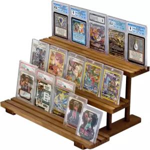 AAiphuwew 등급 카드 슬래브 디스플레이 3단계 트레이딩 스포츠 스탠드 - PSA CGC BGS 슬래브와 호환 가능