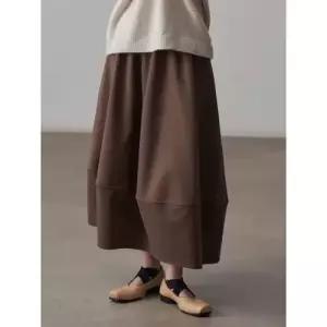 여성용 치마 롱 데일룩 A라인 오피스룩모직 슬림핏 단색 꽃봉오리 DAOL1