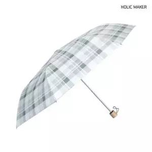 홀릭메이커 여성 3단 양우산 HODR044 체크 패턴 수동 3단우산 장우산 장마
