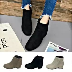 여성 스웨이드 미들굽 앵글부츠 발목부츠 패션슈즈 남성레인 레인부츠 어글리슈즈