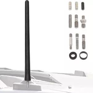 Votex 블랙 쇼트 고무 6 3/4인치 범용 안테나 키트 - 자동 세차 가능 간편한 설치 구리 코일로 향상된 수신