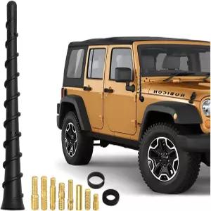 Ywdiml 자동차 나선형 안테나 7인치 방수 차량 탑 마스트 및 나사 어댑터 포함 유연한 외부 라디오 AM FM