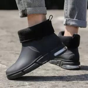 겨울용 안감 기모 레인부츠 방한슈즈 발목장화 남성용 남성레인 여성워커부츠 어글리슈즈