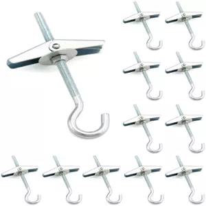 QWORK 천장 후크 12팩 3-9/16인치 스프링 토글 윙 볼트 벽 고정 식물용 헤비 듀티 포트 스웩 식물