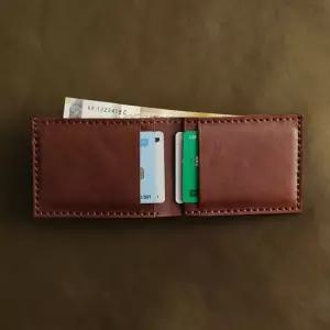 수제 지폐높이 가죽 지갑 오일풀업 브라운 반지갑 남성지갑 가죽지갑 미니지갑
