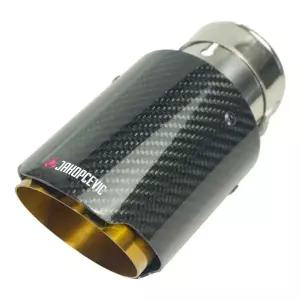 배기음튜닝 머플러  자동차 범용 스트레이트 엣지 광택 카본 파이버 골드 파이프 배기 팁 엔드 테일