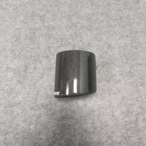 배기음튜닝 머플러  89mm 광택 검정색 배기 팁 커버76/89/101mm - 범용 롤드 에지 탄소 섬유 보호 장치 1PC