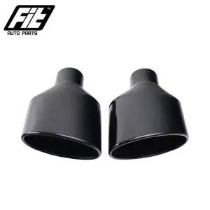 배기음튜닝 머플러 듀얼 스테인레스 스틸 범용 자동차 배기 끝 팁 63mm 콘센트 압연 타원형 경사 테일 파이