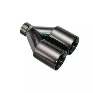 배기음튜닝 머플러  자동차 배기 테일 파이프 인터페이스 플랫 듀얼 콘센트 범용 스테인레스 스틸 팁 블랙