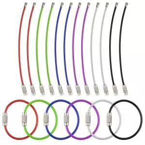 EDC 키체인 홀더 로프 와이어 케이블 열쇠 걸이 잠금 Yoe7+5RSi