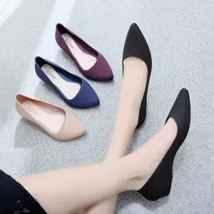 여성 4컬러 소프트질감 젤리구두 플랫슈즈 아쿠아구두 여성구두 플랫슈즈 젤리플랫