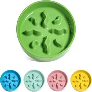 세라믹 슬로우 피더 개 볼 소형 품종 금식자를 위한 0.5컵 사료 접시 작은 개와 고양이를 퍼즐