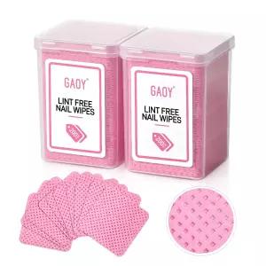 GAOY 보풀 없는 네일 물티슈 400개 매니큐어 리무버 패드 부직포 코튼 젤 클리닝 전문 살롱 및 DIY 아트용
