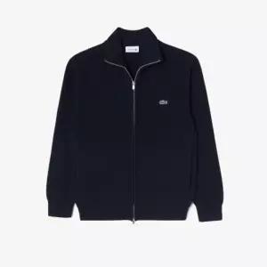 [국내백화점] 라코스테 (남성)립조직 울 풀집업 남자 가디건 네이비