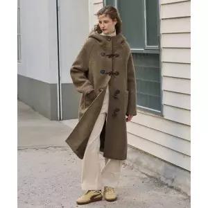 드로우핏 DRW FIT DRAWFIT WOMEN 알파카 부클 더플 후드 코트 [BROWN] DFWMCT4421BR 191402