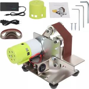 미니 벨트 샌더 칼날 연마기 전기 업그레이드된 DIY 7단계 조절 속도 제어 소형 그라인더 광택기 기계 110V