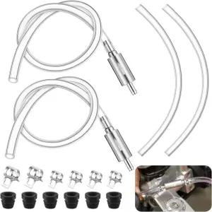 뮤넘 2팩 브레이크 블리더 호스 노즐 캡 및 클램프가 있는 모터사이클 키트 유압 시스템 출혈을 위한 밸브