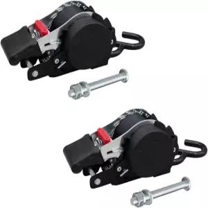 마이티 제품 2팩 1인치 x 10인치 볼트 화물용 접이식 래칫 스트랩 - 코팅된 S 훅 자동 트레일러 및 제트