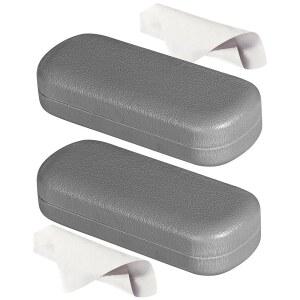 WAWOHERRNS 안경 케이스 하드 쉘, 청소용 천이 달린 케이스, PU 가죽 케이스가 대부분의 선글라스에 맞습니다