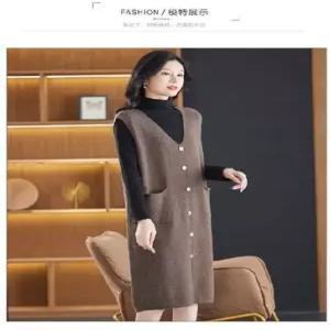 니트 치마 원피스 하프 여성 코디 춘추 나시 민소매 조끼 브이넥 스웨터 스포M3