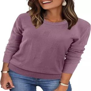 위홀 여성 2026 패션 풀오버 스웨터 크루넥 긴 소매 셔츠 블라우스 니트 캐주얼 클라우드 탑