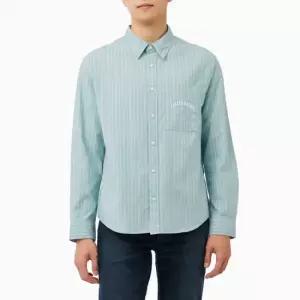 [롯데백화점]캘빈클라인 남성 스트라이프 워시드 옥스포드 이지셔츠 4RF104G