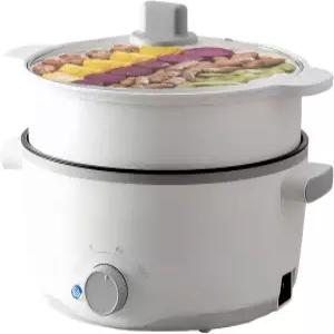 찜기 포함 전골 전기 3L 라면솥 휴대용 조리기 논스틱 프라이팬 소테 팬(전골 + 찜기)