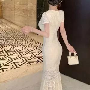 여자 원피스 치마 프렌치 머메이드 슬림핏 레이스 러블리한 인기1