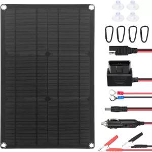 20W 12V 태양광 패널 배터리 충전기 자동차 RV 해상 보트 오토바이 트럭 트랙터용 SAE 변환 케이블이