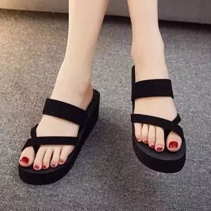 키높이 웨지 통굽조리 슬리퍼 엄지쪼리 여름 패션화 여성슬리퍼 플립플랍 여름슬리퍼