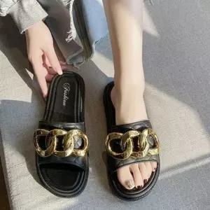 여성 2컬러 블리블링 금장 슬리퍼 마실화 여름슬리퍼 예쁜슬리퍼 여성슬리퍼 여자슬리퍼