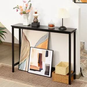 Mordchil HF 대나무 좁은 콘솔 테이블 39.4(L) 목재 소형 현관 액센트 슬림 복도 복도용 얇은 소파 사이드