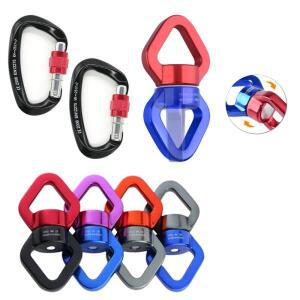 30KN 요가 스위블 커넥터 야외 암벽 등반 카라비너 유니버설 짐벌 링 스윙 해먹 로프 회전