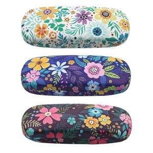 자바엣지 [4팩/3팩], 프린트 패턴 내구성이 뛰어난 하드 클램쉘 안경 케이스, 보너스 극세사 천 포함