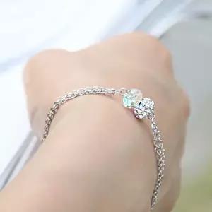 워터 드롭 스와로브스키 크리스탈 제작 체인 팔찌 팔찌선물 생일선물팔찌 여름팔찌