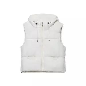 여성용 나시 데일룩 베스트 패딩 스카프 후드 조끼 DAOL1