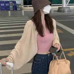 패션스타일 살짝 가디건 두툼한 볼레노 루즈핏 여성 패션 니트