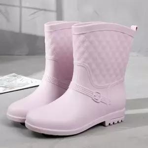 퀄팅 여성 레인부츠 앵클 비 장화 장마철 여름 부츠 레인부츠 여성장화 여성레인부츠