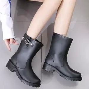 버클 여성 레인부츠 장마철 신발 여름 부츠 비 장화 레인부츠 여성장화 여성레인부츠