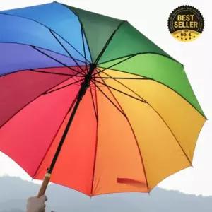 원픽마켓 튼튼한우산 무지개 자동 장우산 초등우산 어린이우산 무지개우산 휴대용우산